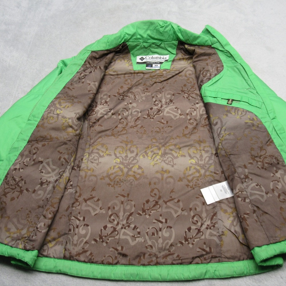 Columbia Jacket Womens Small Green Interchange Insulated Puffer Light Winter